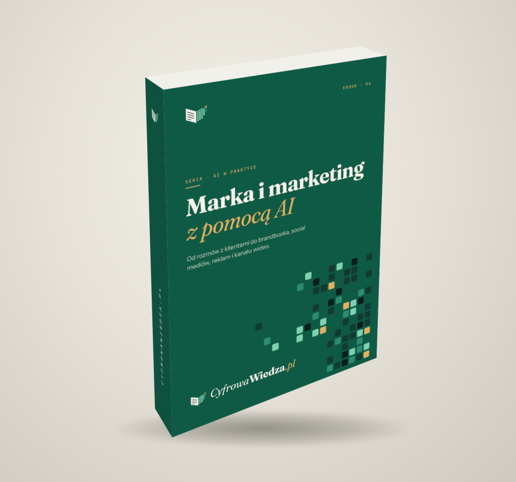 Marka i marketing z pomocą AI, ebook w formie pudełka 3D